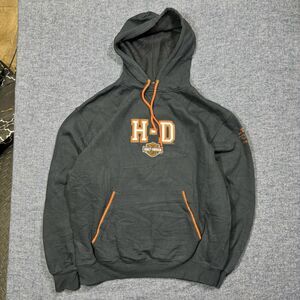 Vintage Harley Davidson Hoodie Sweatshirt Black 90s Mens Medium White Plains NY